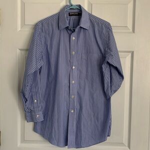 Kirkland Signature Non-Iron Button Down Striped Shirt Size 15.5-32